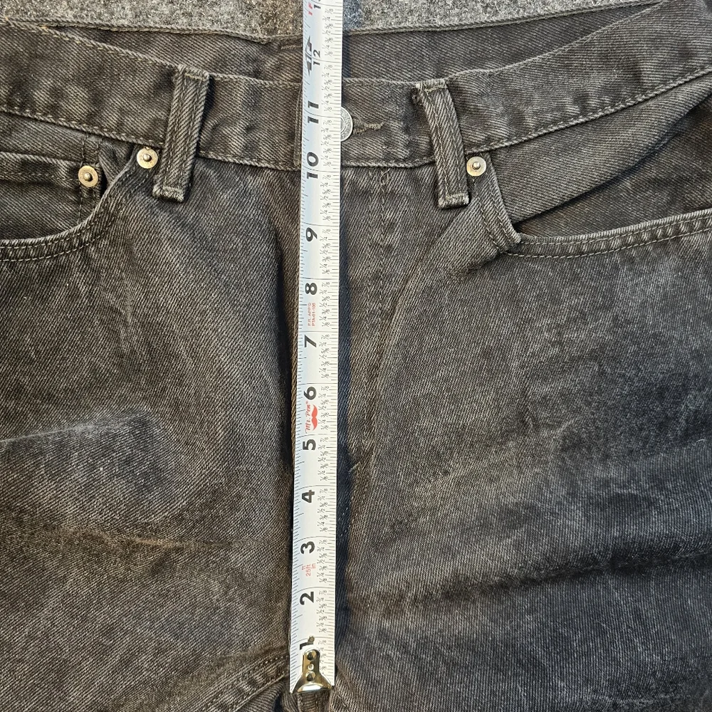 Levis 505 Jeans Mens 36x32 Black Gray Wash Straight‎ Leg Denim Faded